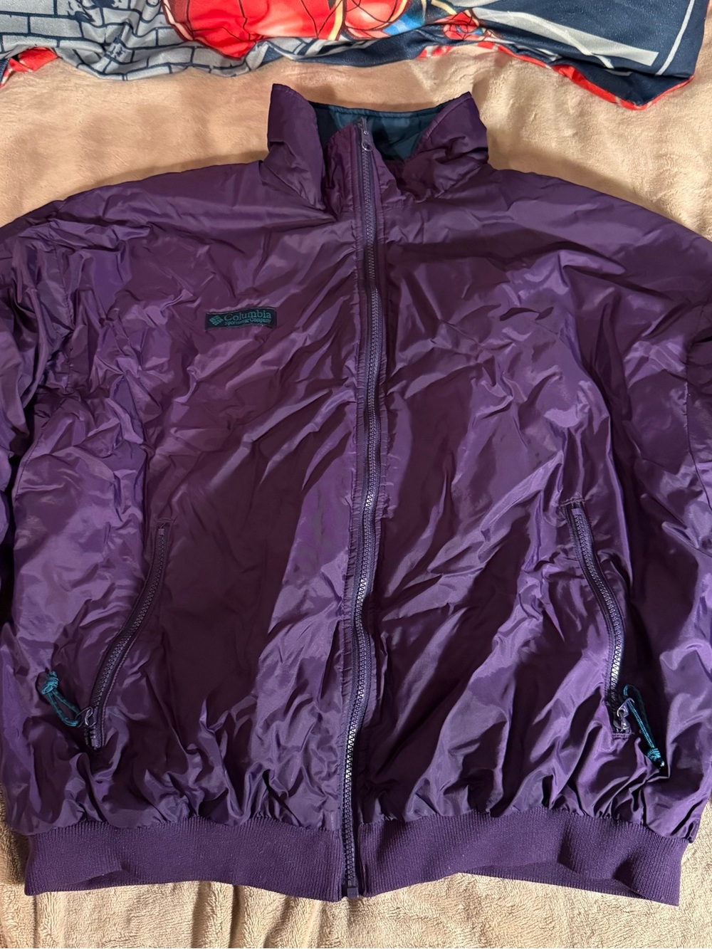 Columbia Teal and Purple Reversible Puffer Jacket
